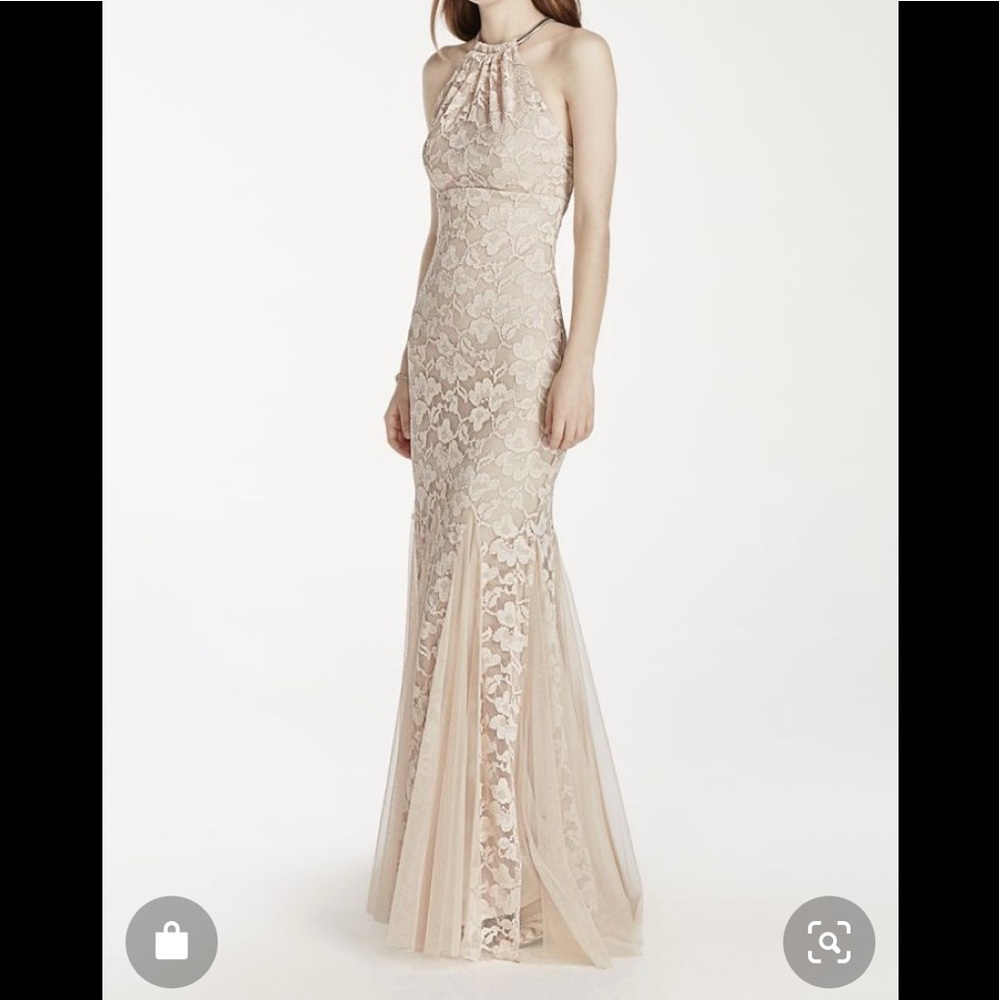 NWT Xscape Fit and Flare Halter Dress/Godet Skirt